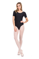 Body allenamento ginnastica con maniche corte in lycra L100K nero