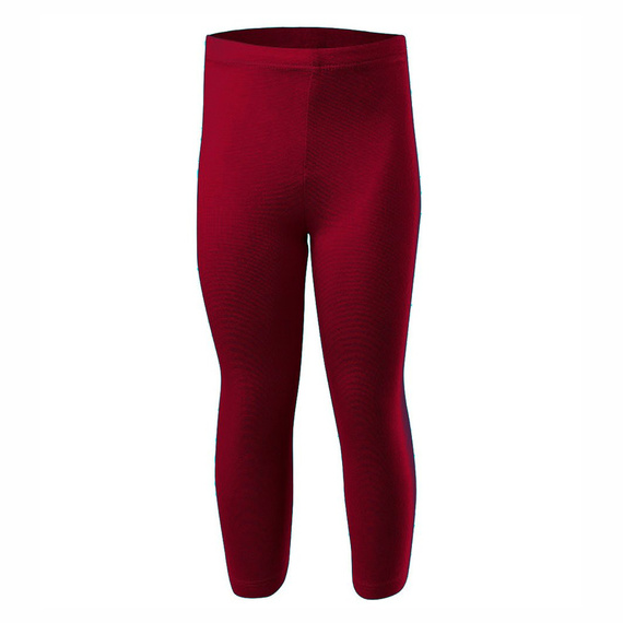 Legging de sport 3/4 jambes pour femme, homme et enfant, coton, bordeaux