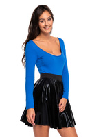 Circle skirt in black eco-leather