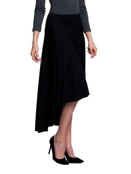 Asymmetrical Circle Skirt - Black