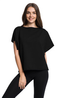 Oversized black T-shirt blouse.