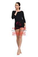 OUTLET 3/4 Sleeve Black Bodysuit with Short Leg