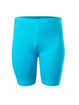 Legging court sport femme homme enfant turquoise en coton