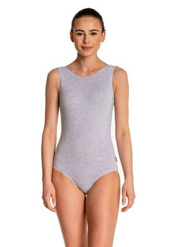 Body de gymnastique sans manches B100B gris chiné