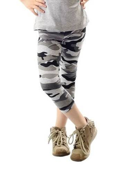 Legging enfant 3/4 camo gris