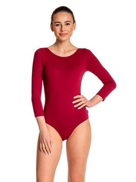 Body d'entrainement de gymnastique manches 3/4 B10034 bordeaux