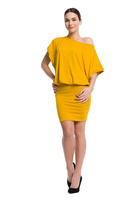 Dress with fitted bottom - mustard.