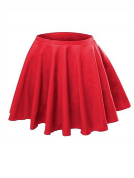 Falda círculo acampanada - rojo