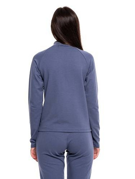Sudadera deportiva con cuello alto, cremallera y bolsillos vaqueros