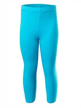 Turquoise 3/4-length cotton sports leggings for women, men, and children.