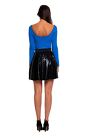 Circle skirt in black eco-leather