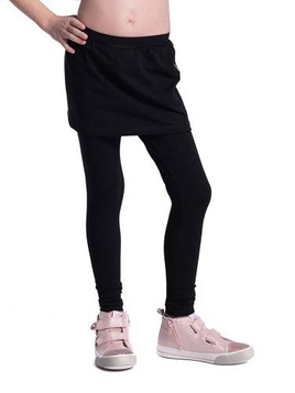 Långa leggings med svart kjol