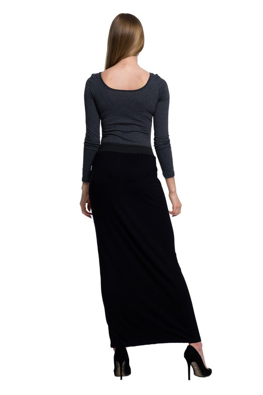 Body da donna con maniche lunghe allacciate grafite