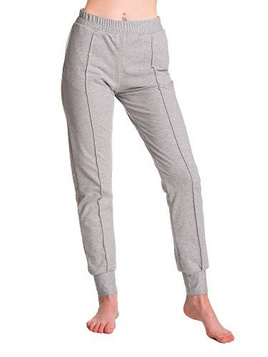 Pantaloni della tuta da donna con piega grigio melange