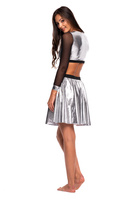 SET - Top malla metalizada + falda metalizada