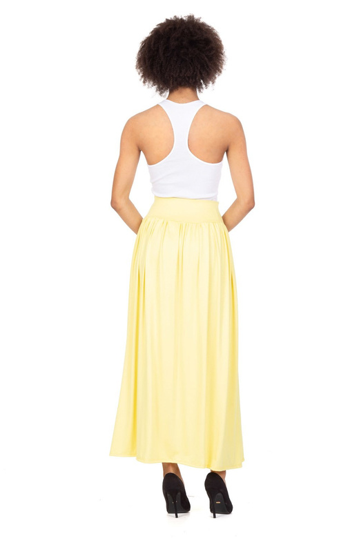 Maxi viscose skirt - lemon yellow