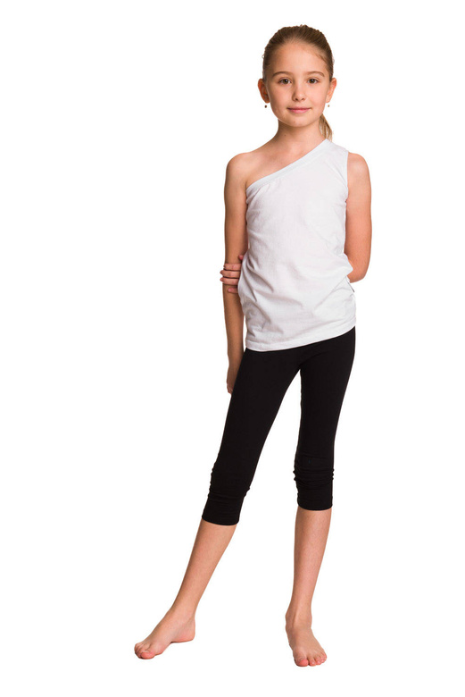 Blusa asimétrica de algodón sin mangas con escote diagonal de un hombro en color blanco