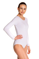 Gymnastics Training Body with Long Sleeve B100D White.