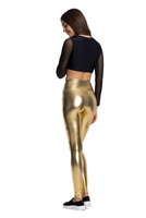 Metallic-glänzende Leggings für Damen mit langem Bein und hoher Taille für eine Performance GOLD