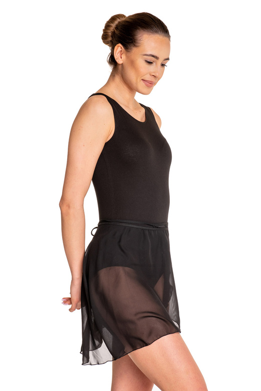 Chiffon Tie Ballet and Gymnastics Training Skirt - Black