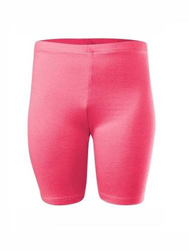 Short coral cotton sports leggings for women, men, and children.