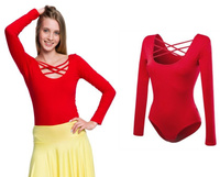 Piros, fűzős, hosszú ujjú női body