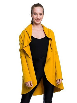 Women's and children's mustard cardigan.