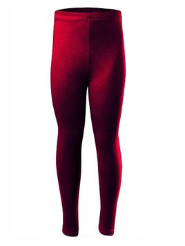 Legging sport femme homme enfant avec une jambe longue en coton bordeaux