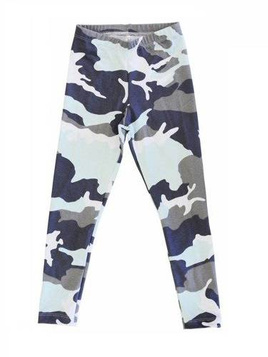 Kinderleggings lang camo grau-aquamarin