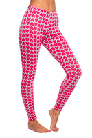 Női gyerek sport leggings, fukszia szürke SZÍV mintával