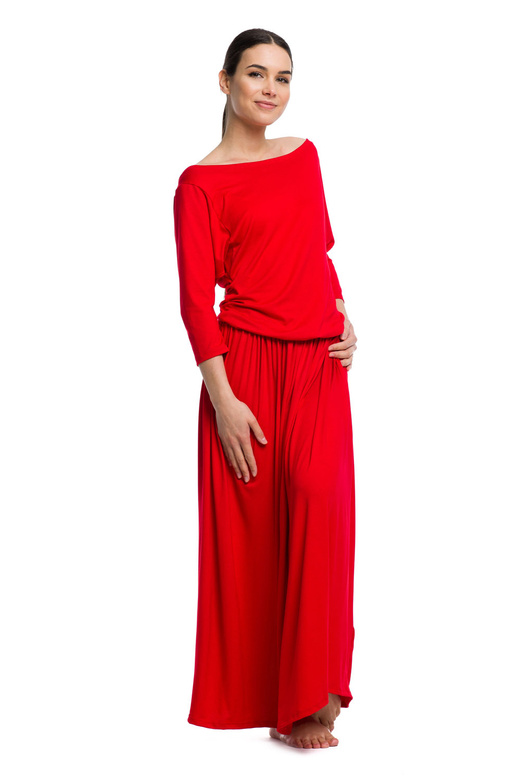 Langes MAXI-Viskosekleid - rot