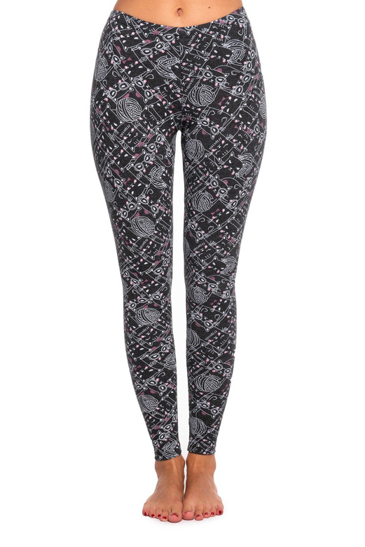 Leggings deportivos de mujer para niños con estampado gris CATS gris