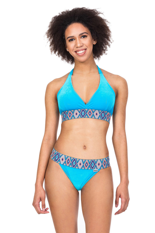 Top costum de baie BIKINI WELUR turcoaz