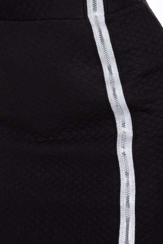 Fusta PENCIL matlasata cu fermoar decorativ negru