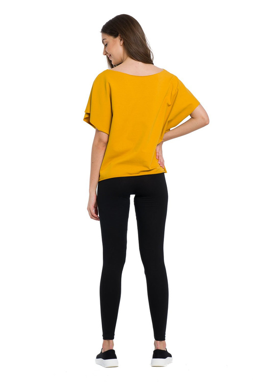 Oversized mustard T-shirt blouse.