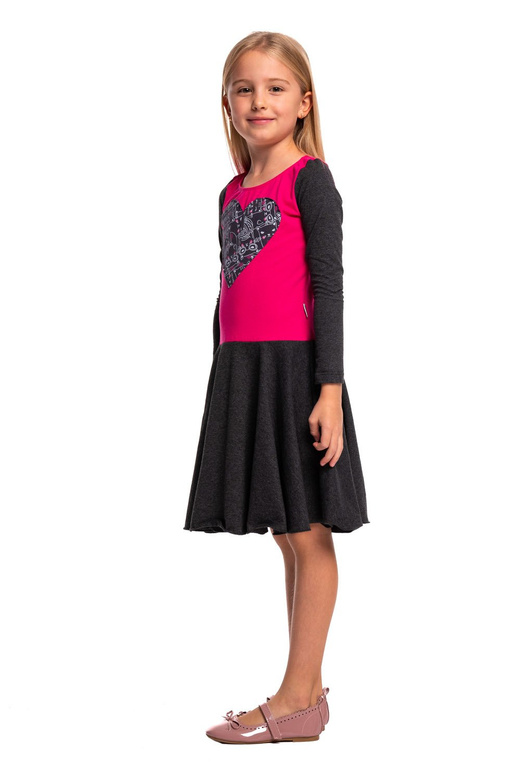 Rochie fucsia grafit cu INIMA