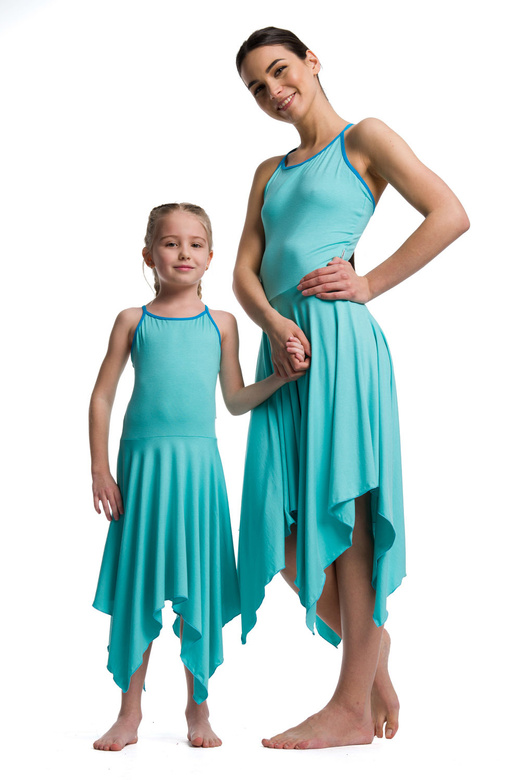 Quadratisches Kleid - türkis