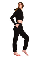 Pantaloni della tuta da donna a gamba larga neri