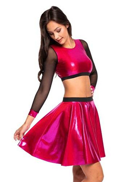 SET - Top malla metalizada + falda metalizada