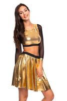 Shiny metallic GOLD circle skirt.