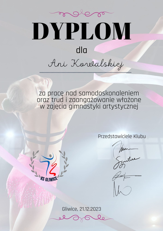 Dyplom gimnastyka D01