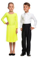 Tournament Ballroom Dance Dress for Girls FIRST STEP Neon Fluorescent Yellow