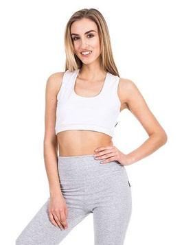 Top damski sportowy bawełniany - biały