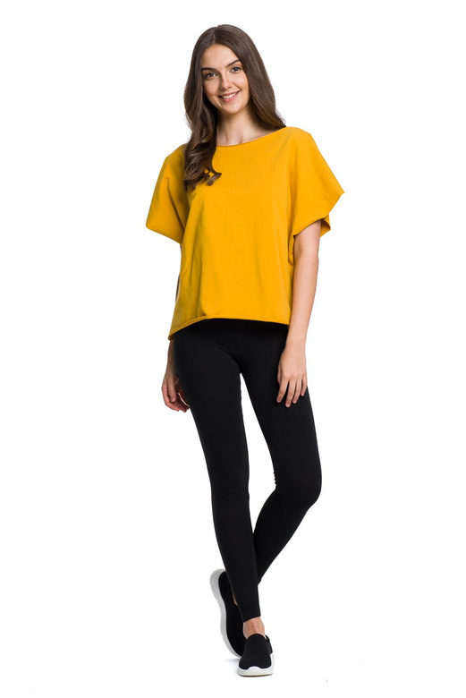 Bluzka T-shirt oversize musztardowy