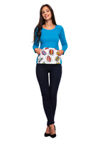 Palaidinė ilgomis rankovėmis marškinėliai su kengūros kišene WOW turkio spalvos