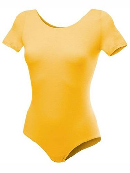 Body allenamento ginnastica a maniche corte B100K giallo