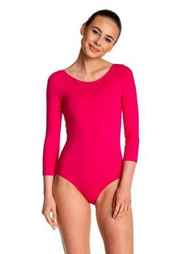 Gymnastic Training Body with 3/4 Sleeve B10034 in Fuchsia