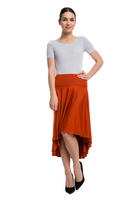 Asymmetric circle skirt - rust-colored