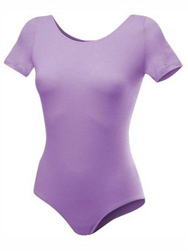 Gymnastics short-sleeved training body B100K heather violet.