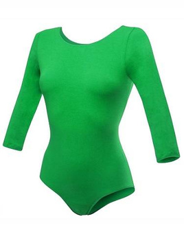 Body allenamento ginnastica con maniche 3/4 B10034 verde